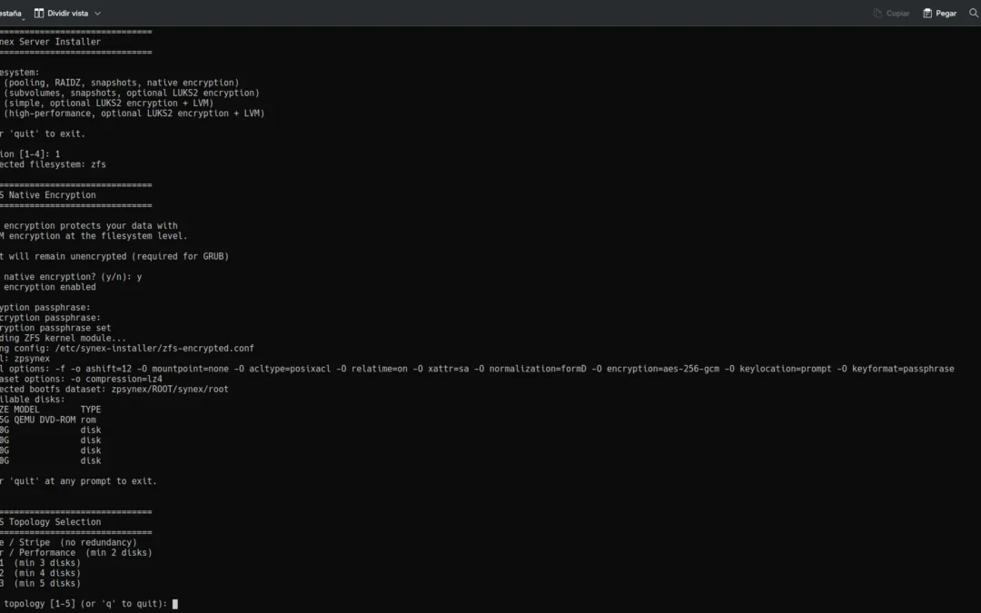 Synex Server 13 R2: synex-installer with multi-filesystem flexibility and custom disk architecture