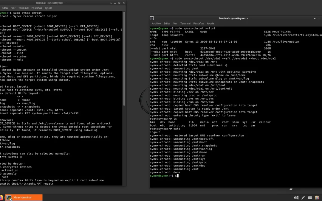 Synex 13 u8: mejoras en NVIDIA, recuperación más simple desde el live y reducción del tamaño de las ISO